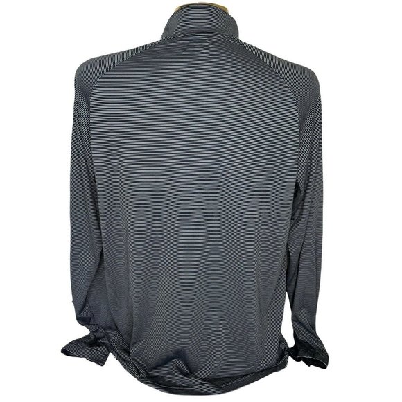 Under Armour Football Mens Pull Over Shirt XL Blue striped 1/4 zip LS loose fit - Picture 2 of 10